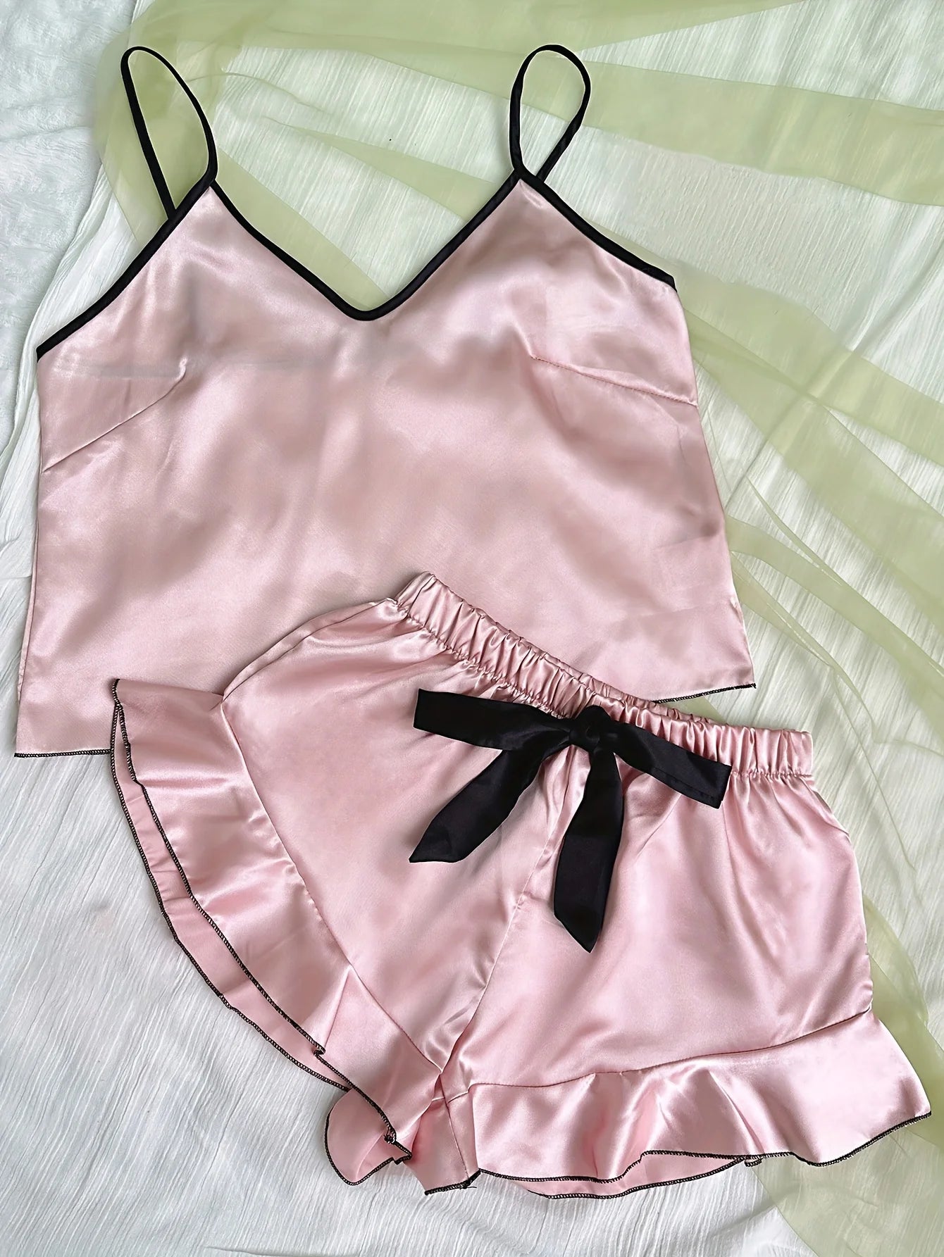 CoolDreams Women's Ice Silk Sleeveless Pajama Set