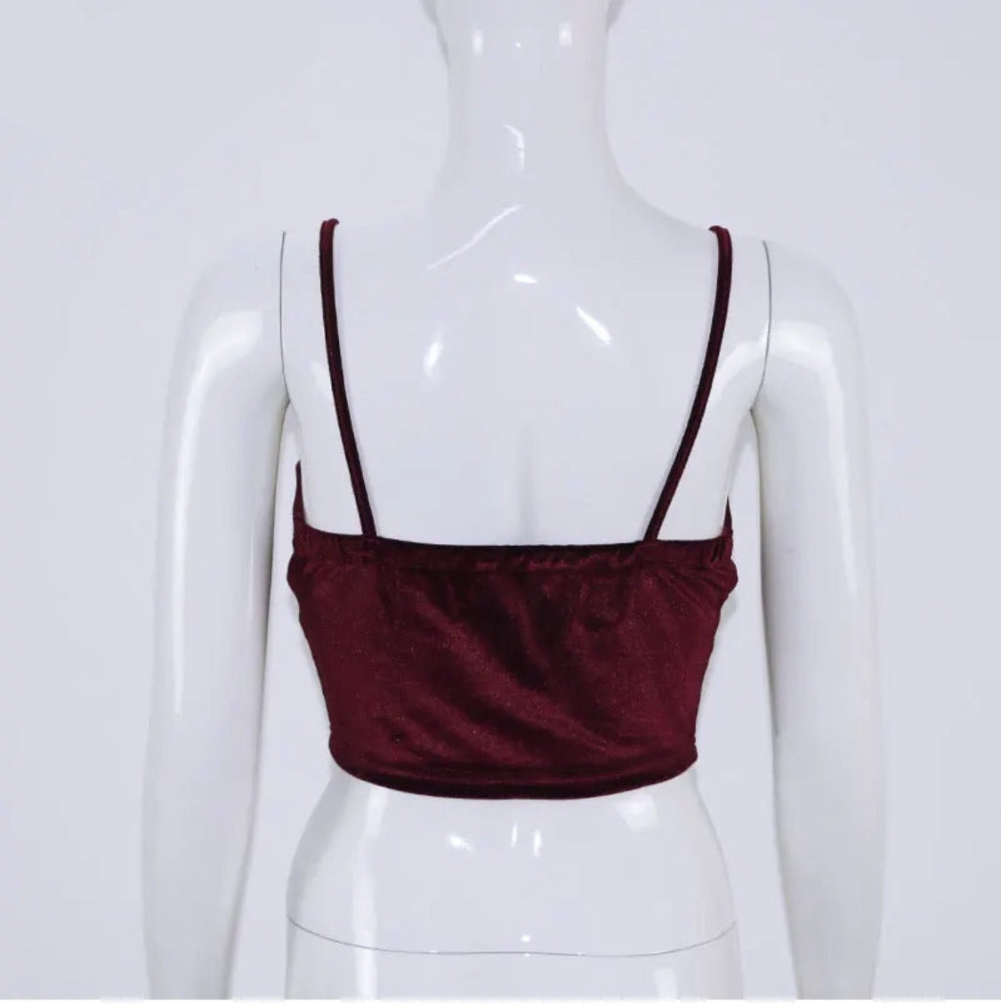 Wine Red Velvet Top