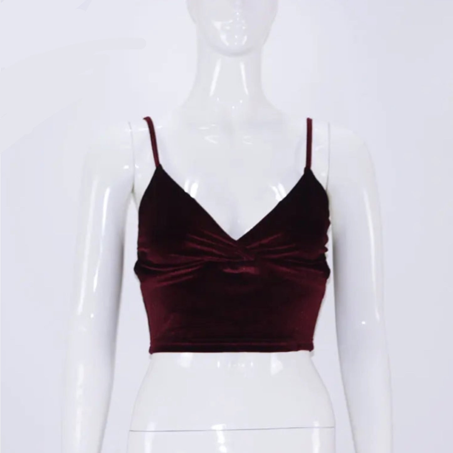 Wine Red Velvet Top