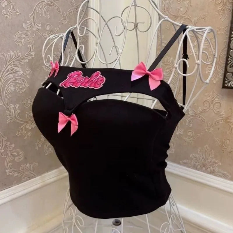 Sweet Barbie Bowknot Embroidered Camisole